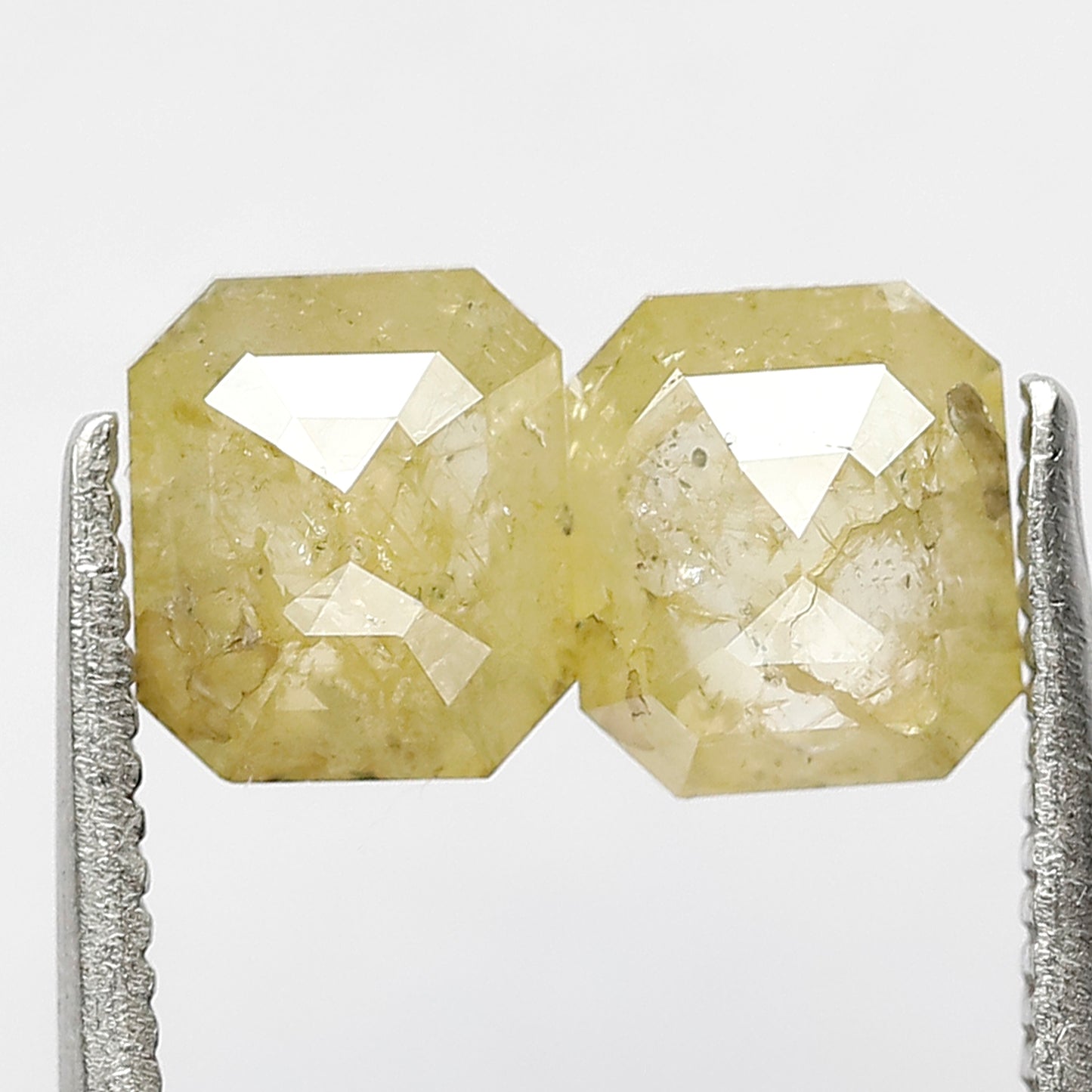 1.55 CT Natural Fancy Yellowish Pair Of Emerald Shape Step Cut Fully Polished Salt and Pepper Diamond Ideal for Making Body Piercing Jewelry