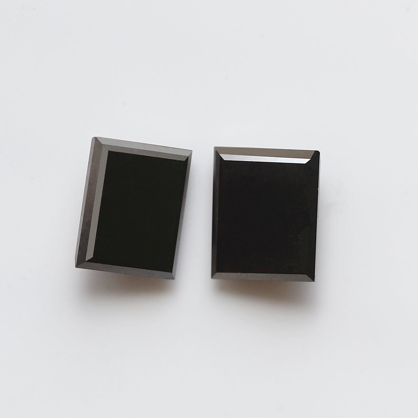 Geometric cut 3.26 Ct Black Diamond Pair, Natural Treated Loose Diamonds for Wedding Jewelry