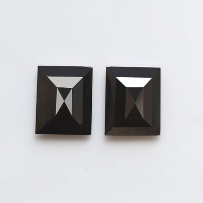 Geometric cut 3.26 Ct Black Diamond Pair, Natural Treated Loose Diamonds for Wedding Jewelry