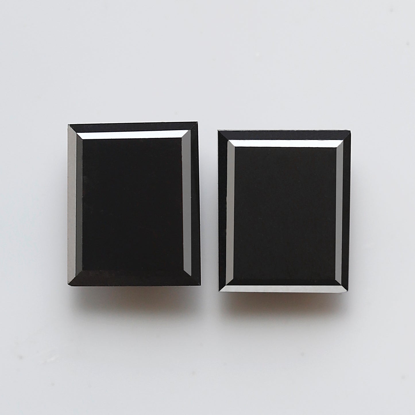 Geometric cut 3.26 Ct Black Diamond Pair, Natural Treated Loose Diamonds for Wedding Jewelry