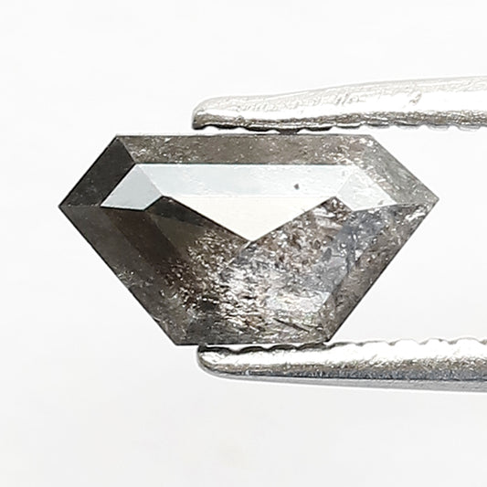 0.73 CT Geometric cut Conflict Free Diamond, Natural Gray Black Salt and Pepper Loose Diamond