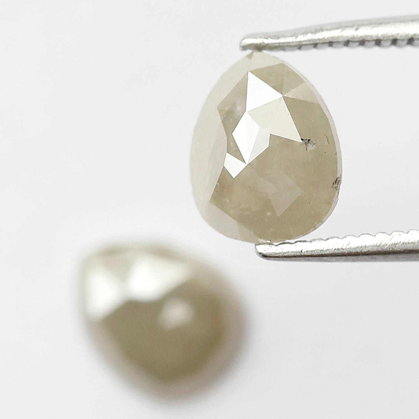 1.98 CT Twin Pair Of Fancy Grayish Green Pear Shape 7.80 mm Full Polished Natural Salt and Pepper Diamond Ideal For Making Handmade Jewelry