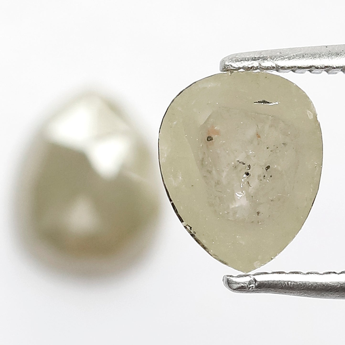 1.98 CT Twin Pair Of Fancy Grayish Green Pear Shape 7.80 mm Full Polished Natural Salt and Pepper Diamond Ideal For Making Handmade Jewelry