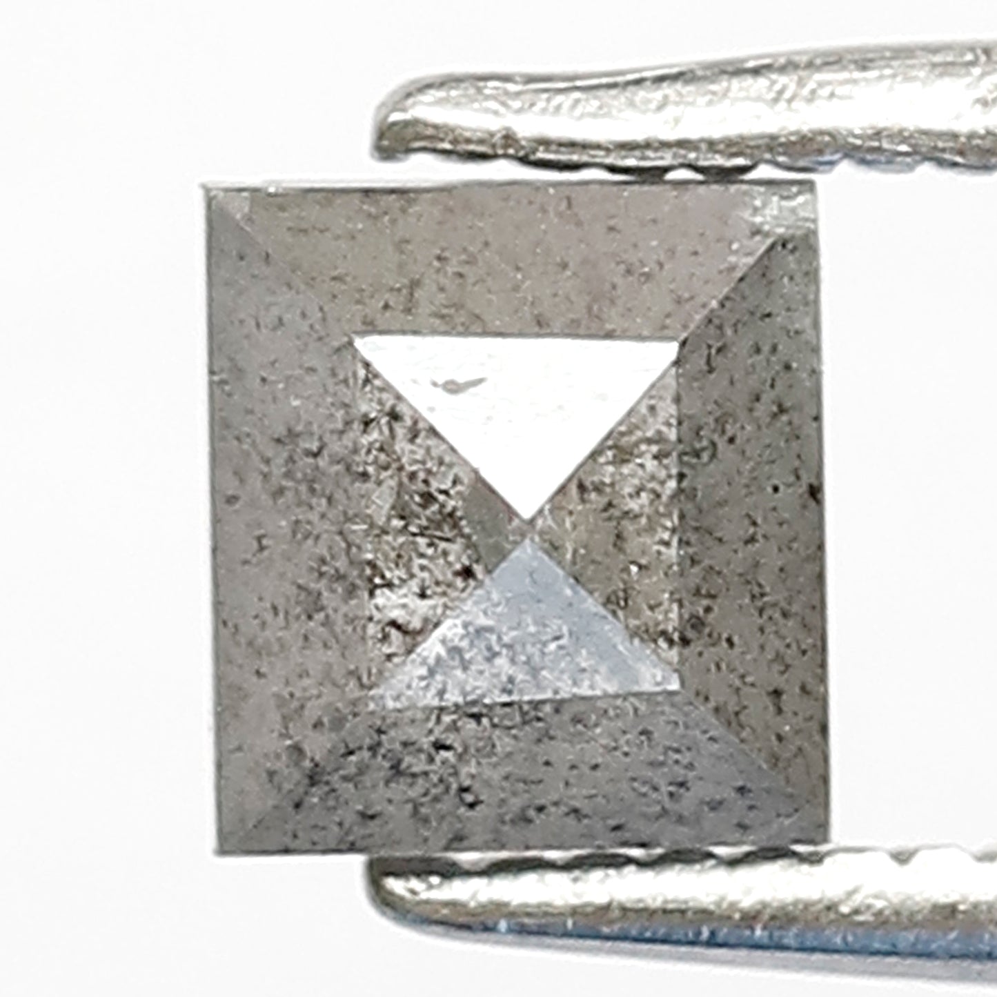 0.80 CT Geometric cut Earth Mined Loose Diamond, 5.00 mm Natural Misty Gray Salt and Pepper Diamond