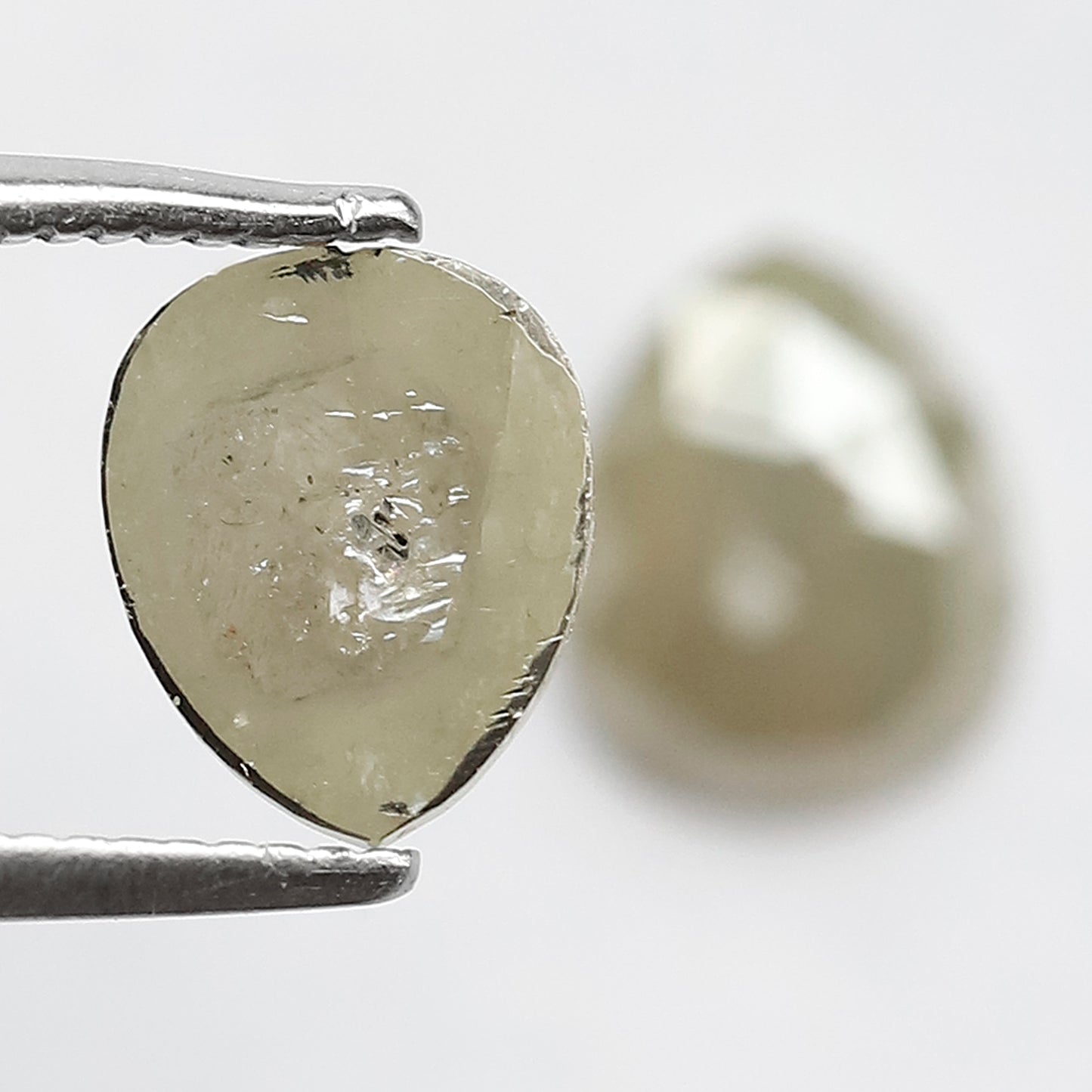 1.98 CT Twin Pair Of Fancy Grayish Green Pear Shape 7.80 mm Full Polished Natural Salt and Pepper Diamond Ideal For Making Handmade Jewelry