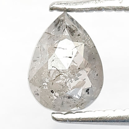 0.67 CT Pear Shape Salt and Pepper Diamond, Natural Gray Black Loose Diamond, Earth Mined Diamond for Anniversary Ring
