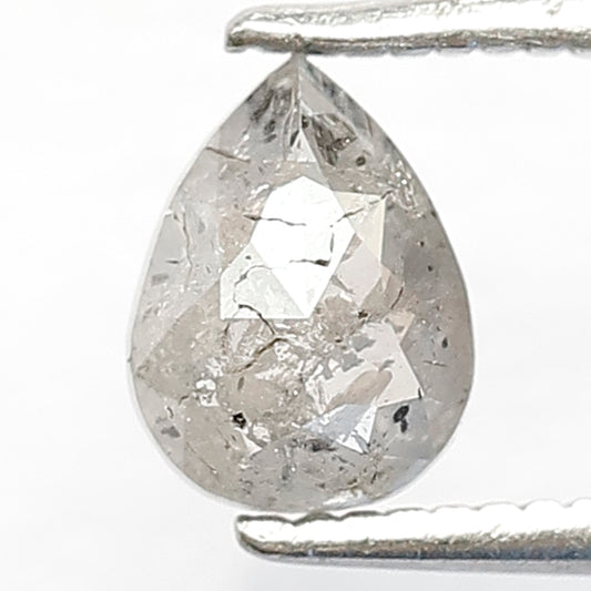0.67 CT Pear Shape Salt and Pepper Diamond, Natural Gray Black Loose Diamond, Earth Mined Diamond for Anniversary Ring