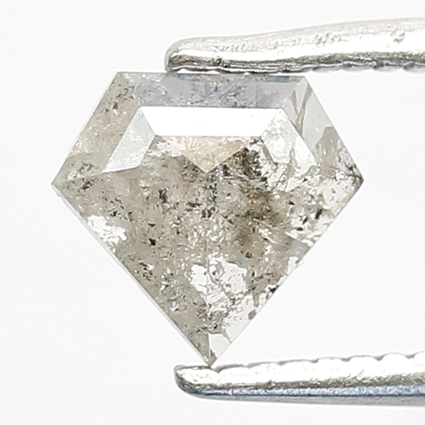 0.55 CT Geometric cut Gray Black Diamond, Natural Salt and Pepper Loose Diamond, Ethical Earth Mined Stone for Custom Jewelry
