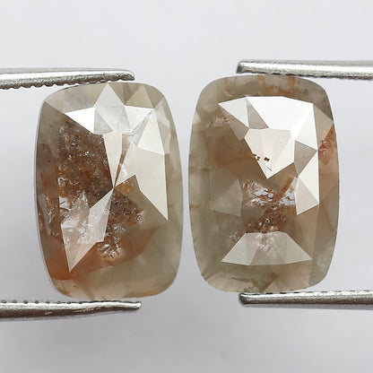 5.57 CT Pair of Fancy Greenish Red Long Geometric Shape Glaring Multi Faceted Loose Salt and Pepper Diamond Made For Antique Bride Jewelry