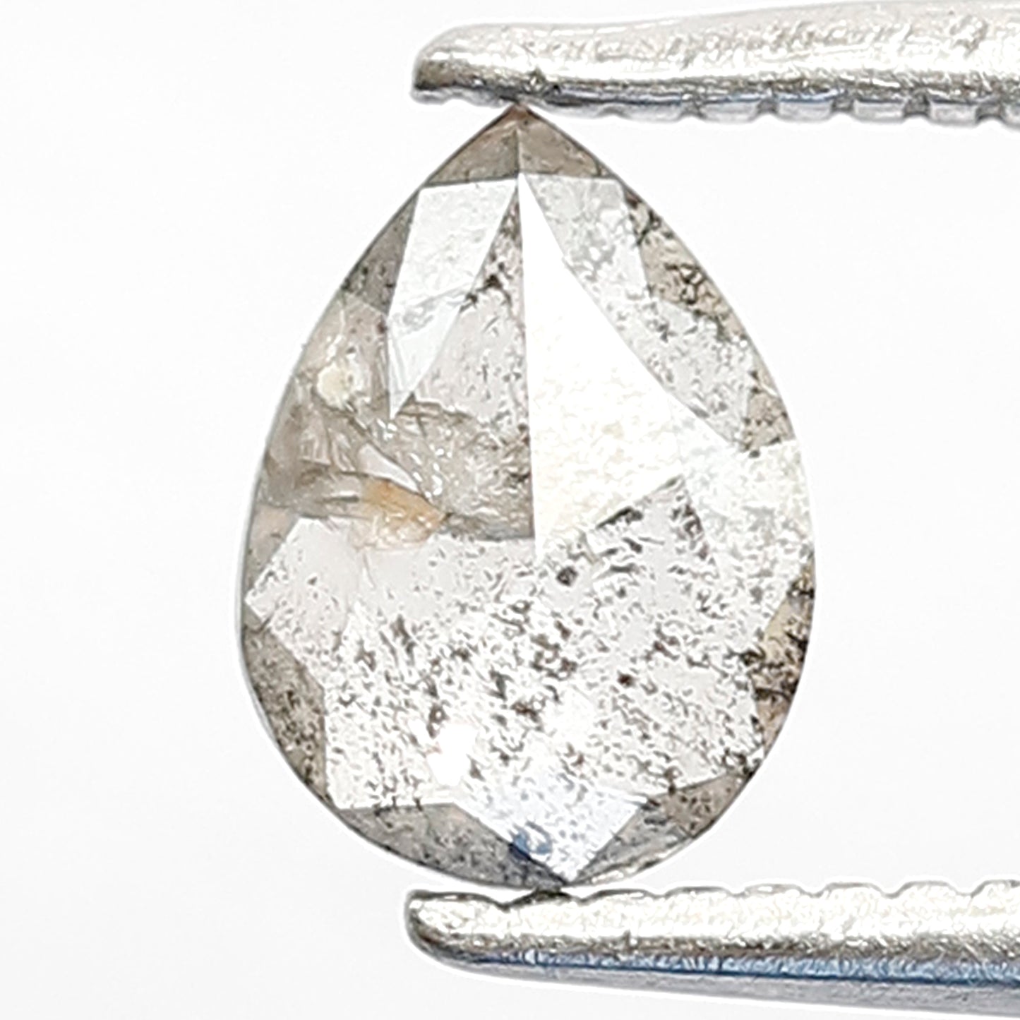 0.39 CT Pear Shape Salt and Pepper Diamond, 6.50 mm Natural Gray Black Ethical Loose Diamond