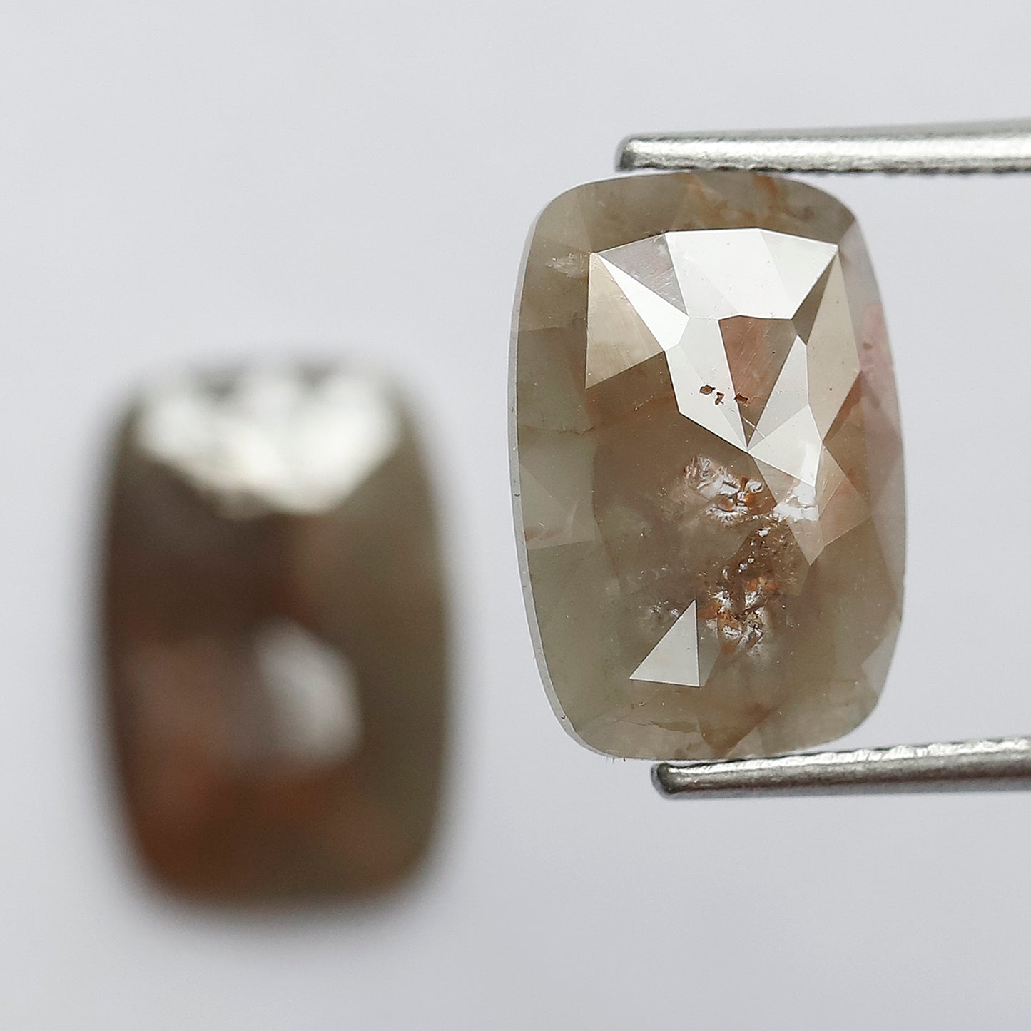 5.57 CT Pair of Fancy Greenish Red Long Geometric Shape Glaring Multi Faceted Loose Salt and Pepper Diamond Made For Antique Bride Jewelry