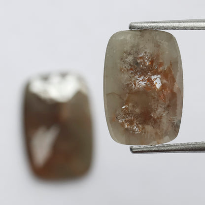 5.57 CT Pair of Fancy Greenish Red Long Geometric Shape Glaring Multi Faceted Loose Salt and Pepper Diamond Made For Antique Bride Jewelry