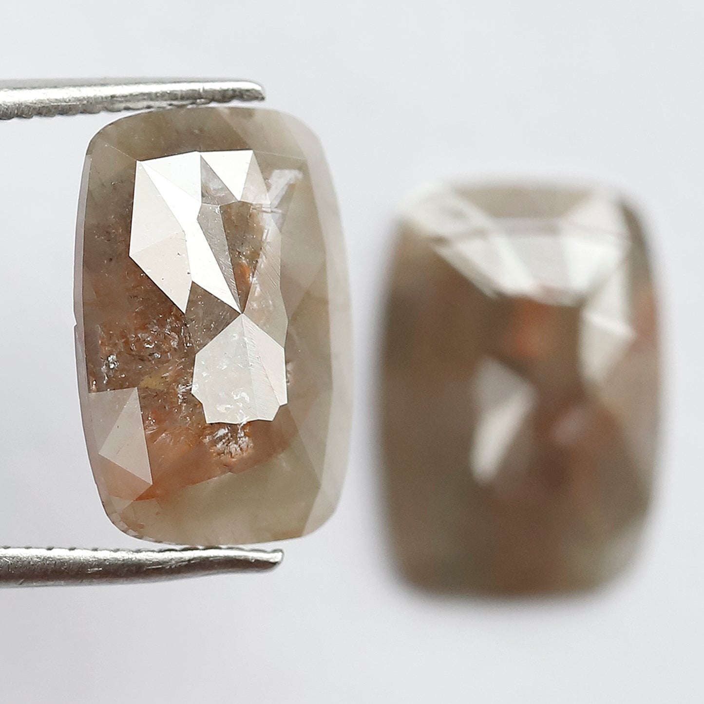 5.57 CT Pair of Fancy Greenish Red Long Geometric Shape Glaring Multi Faceted Loose Salt and Pepper Diamond Made For Antique Bride Jewelry