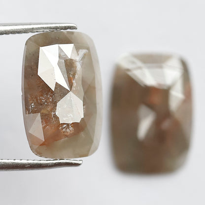 5.57 CT Pair of Fancy Greenish Red Long Geometric Shape Glaring Multi Faceted Loose Salt and Pepper Diamond Made For Antique Bride Jewelry