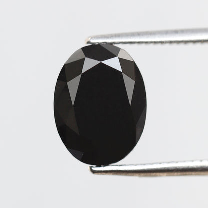Oval Cut 2.22 Ct Black Diamond, Natural Treated Loose Diamond, 9.40 x 7.60 mm Stone for Custom Ring