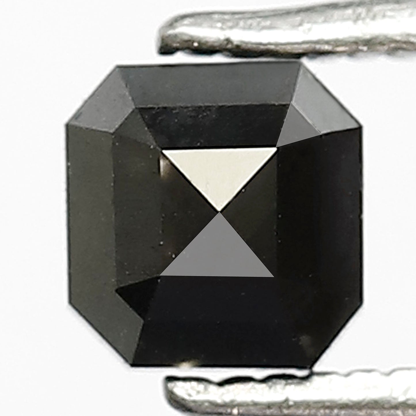 0.80 CT Asscher shape 4.70 MM Natural loose Black color salt and pepper diamond