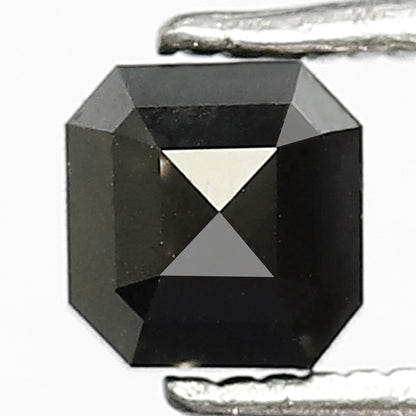 0.80 CT Asscher shape 4.70 MM Natural loose Black color salt and pepper diamond