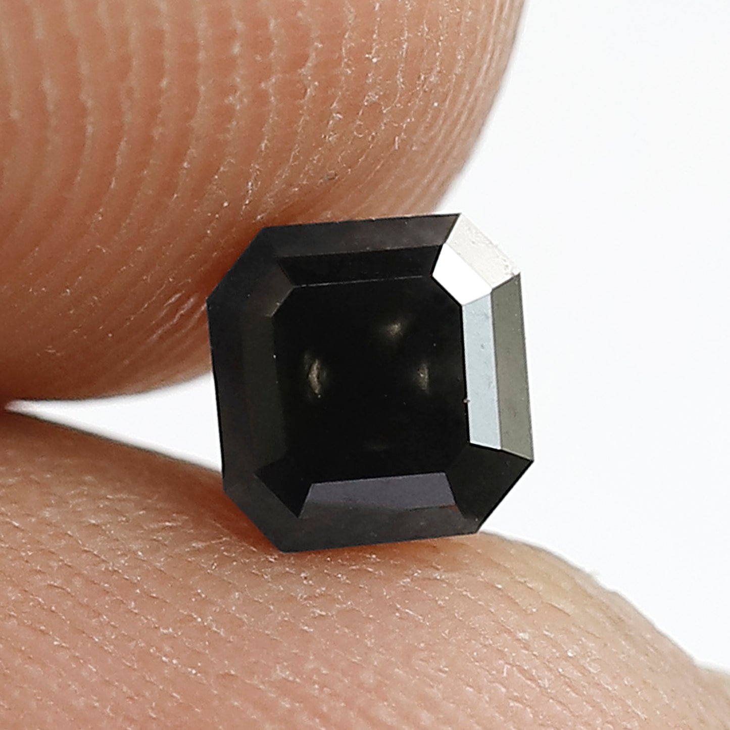 0.80 CT Asscher shape 4.70 MM Natural loose Black color salt and pepper diamond