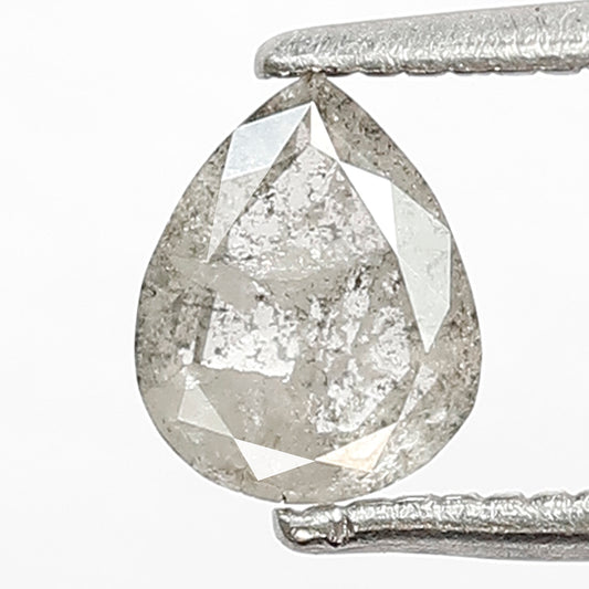 0.55 CT Pear shape Natural loose Grey Color 6 MM salt and pepper Diamond