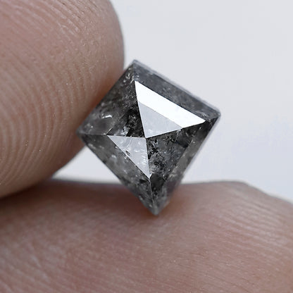 Natural Loose diamond Salt and pepper diamond 1.51 ct 8 mm grey black color kite cut galaxy diamond ring jewelry