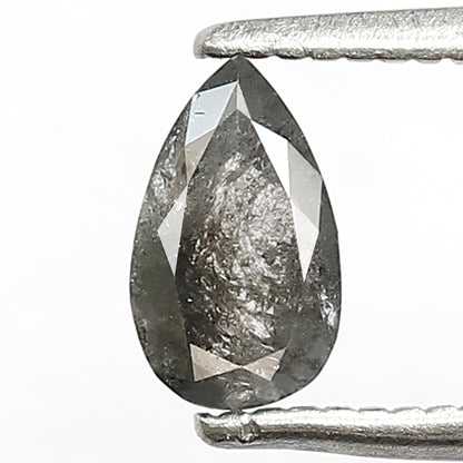 0.42 CT Pear shape Natural loose Grey Black color 6.50 MM Salt and pepper Diamond
