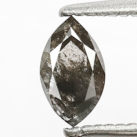 0.41 CT Marquise shape Grey Black color Natural loose 6.30 MM salt and pepper Diamond