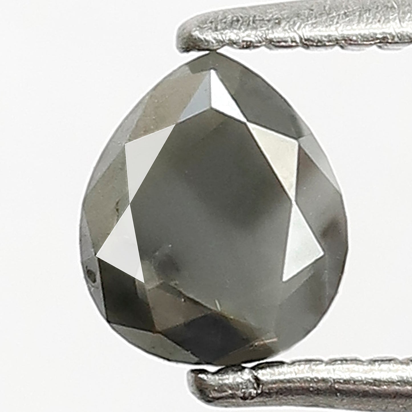 0.54 CT Pear shape Natural loose 5 MM Grey Black color salt and pepper Diamond