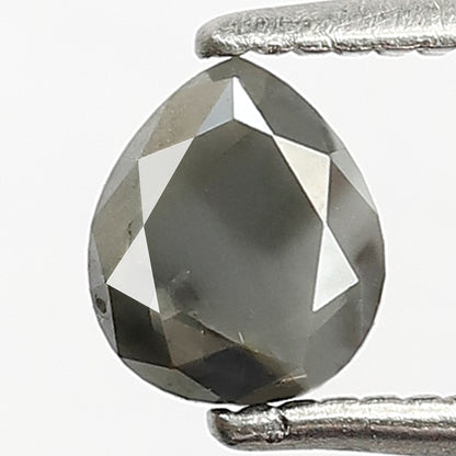 0.54 CT Pear shape Natural loose 5 MM Grey Black color salt and pepper Diamond