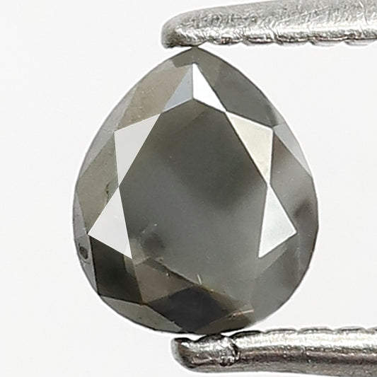 0.54 CT Pear shape Natural loose 5 MM Grey Black color salt and pepper Diamond
