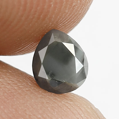0.54 CT Pear shape Natural loose 5 MM Grey Black color salt and pepper Diamond