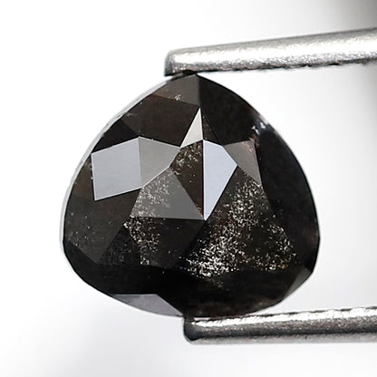 1.48 Ct Pear Shape Salt and Pepper Diamond 7 MM Natural Loose Grey Black Color Diamond