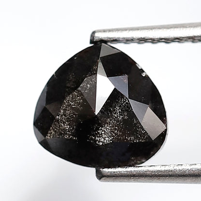 1.48 Ct Pear Shape Salt and Pepper Diamond 7 MM Natural Loose Grey Black Color Diamond