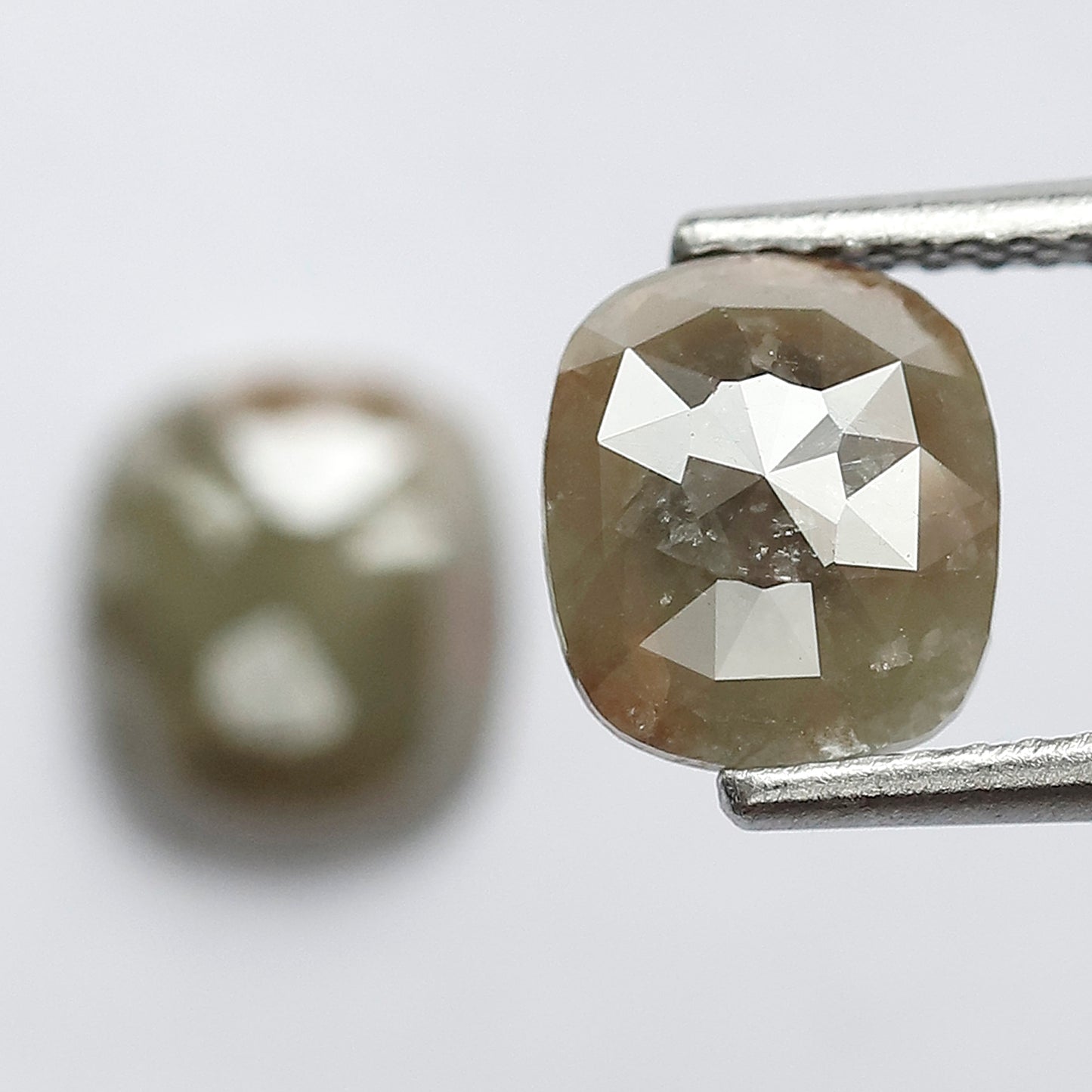 2.30 CT Twin Pair of Perfect Cut Fully Polished Flat Back Splendid Greenish Grey Oval Shape Salt and Pepper Diamond Ideal For Making Earring