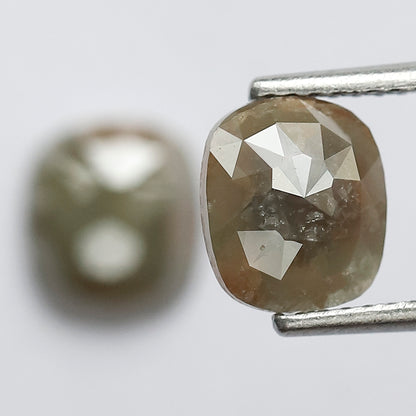 2.30 CT Twin Pair of Perfect Cut Fully Polished Flat Back Splendid Greenish Grey Oval Shape Salt and Pepper Diamond Ideal For Making Earring