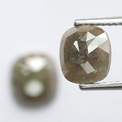 2.30 CT Twin Pair of Perfect Cut Fully Polished Flat Back Splendid Greenish Grey Oval Shape Salt and Pepper Diamond Ideal For Making Earring