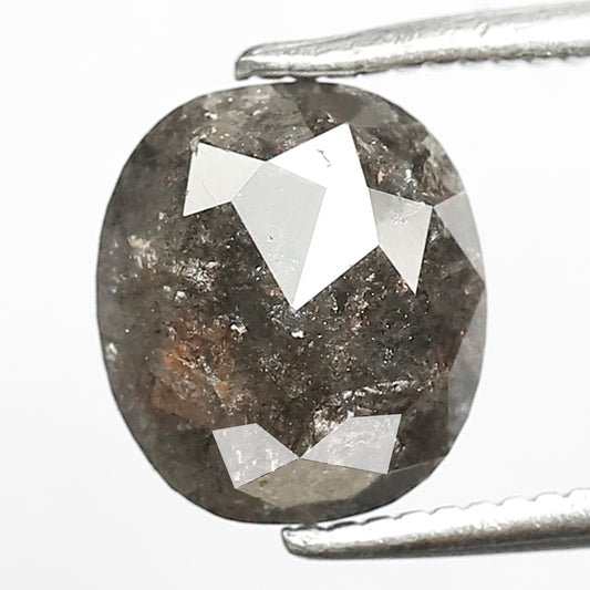 2.00 CT Oval Shape Natural Blackish Grey Color Loose Salt and Pepper Diamond