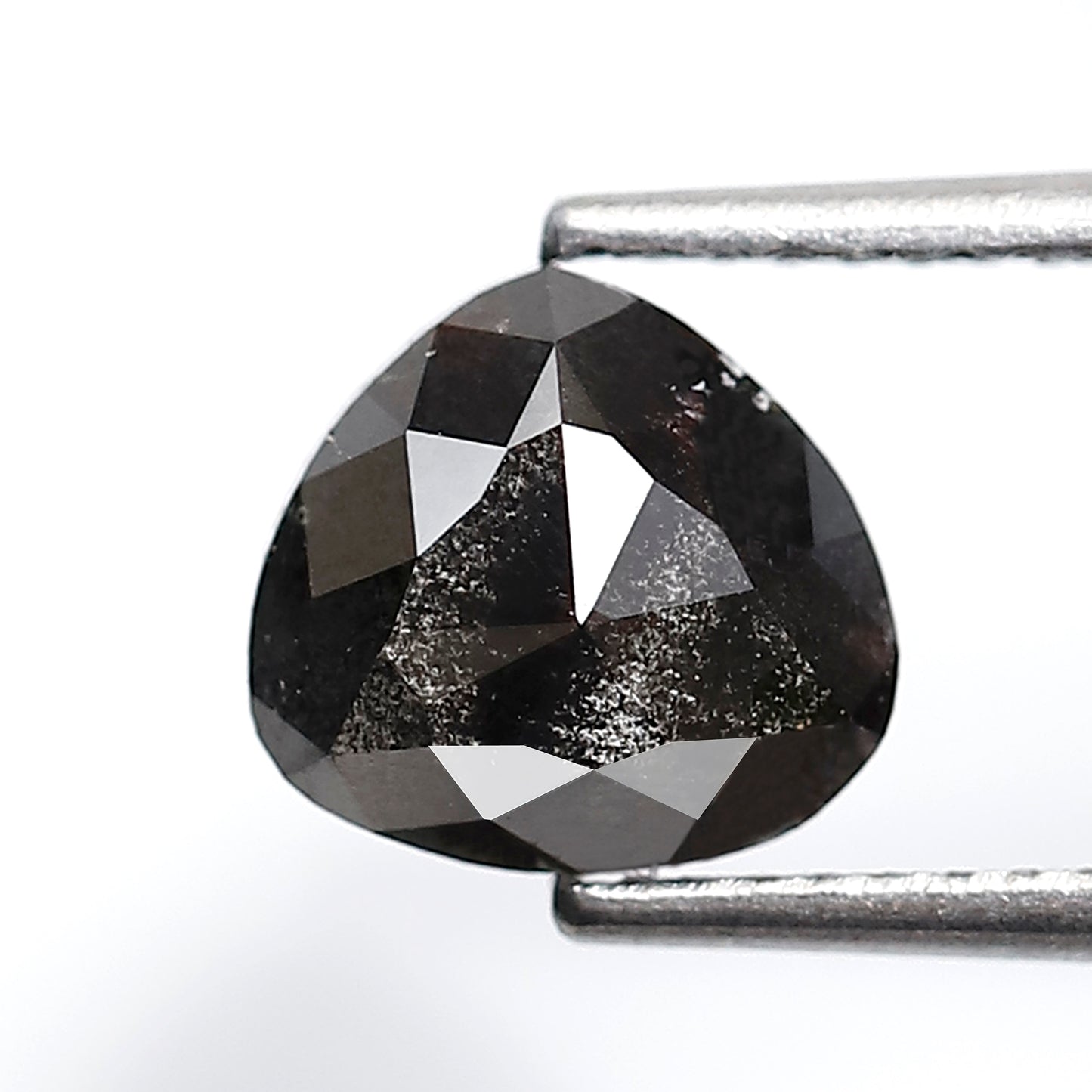 1.48 Ct Pear Shape Salt and Pepper Diamond 7 MM Natural Loose Grey Black Color Diamond
