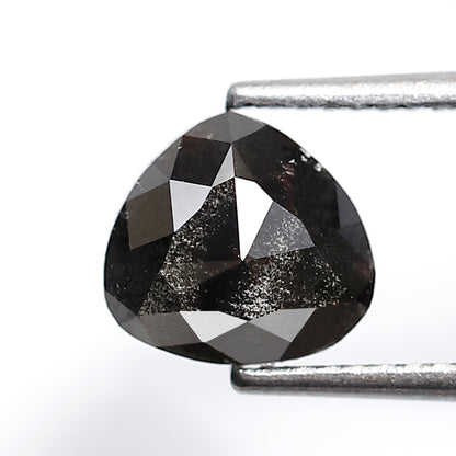 1.48 Ct Pear Shape Salt and Pepper Diamond 7 MM Natural Loose Grey Black Color Diamond