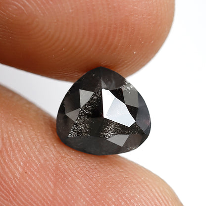 1.48 Ct Pear Shape Salt and Pepper Diamond 7 MM Natural Loose Grey Black Color Diamond