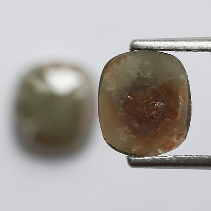 2.30 CT Twin Pair of Perfect Cut Fully Polished Flat Back Splendid Greenish Grey Oval Shape Salt and Pepper Diamond Ideal For Making Earring