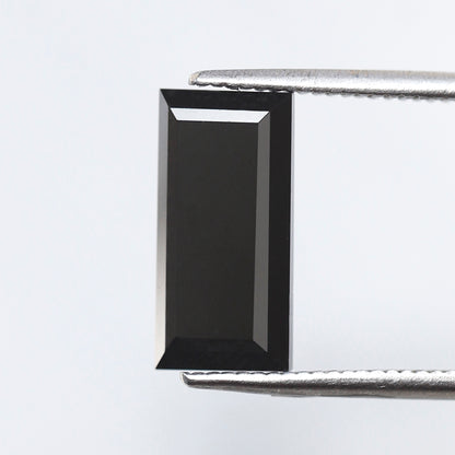 Baguette Cut 3.11 Ct Black Diamond, Natural Treated Loose Diamond, 12 x 6 mm for Wedding Band