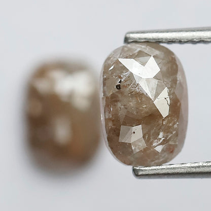 8 MM Twin Pair Of Splendid Fancy Reddish Brown color 2.33 CT Oval Shape Loose Earth Mined Natural Rustic Diamond