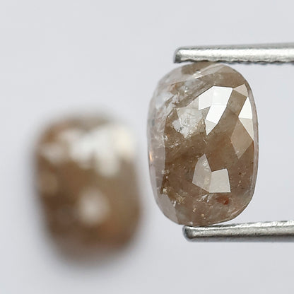 8 MM Twin Pair Of Splendid Fancy Reddish Brown color 2.33 CT Oval Shape Loose Earth Mined Natural Rustic Diamond