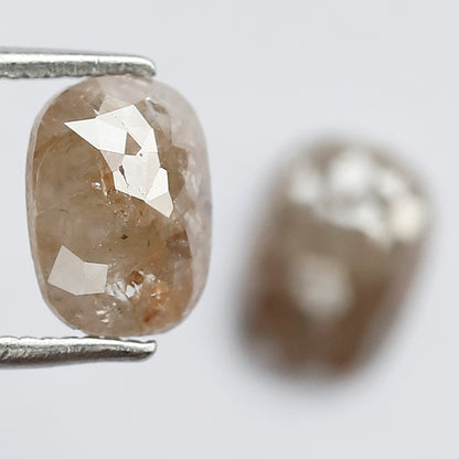 8 MM Twin Pair Of Splendid Fancy Reddish Brown color 2.33 CT Oval Shape Loose Earth Mined Natural Rustic Diamond