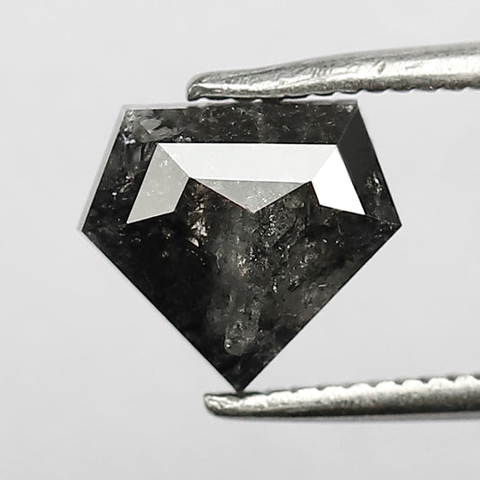 1.75 CT Splendid Black Grey Color 7 MM Diamond Shape Conflict Free Salt and Pepper Diamond