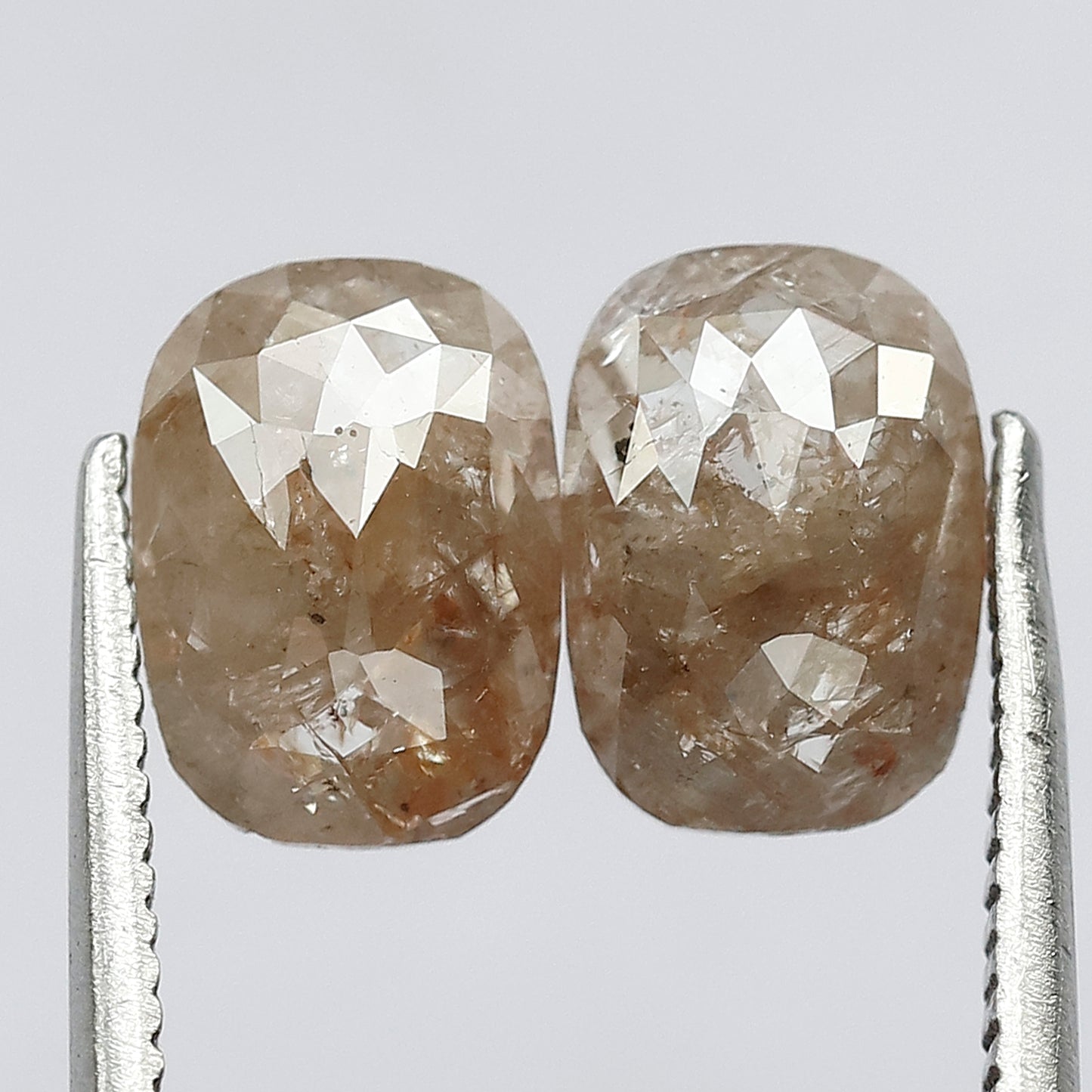 8 MM Twin Pair Of Splendid Fancy Reddish Brown color 2.33 CT Oval Shape Loose Earth Mined Natural Rustic Diamond