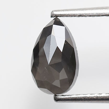 1.19 Ct Pear Shape Natural Loose Diamond 8 MM Grey Black Color Salt and Pepper Diamond