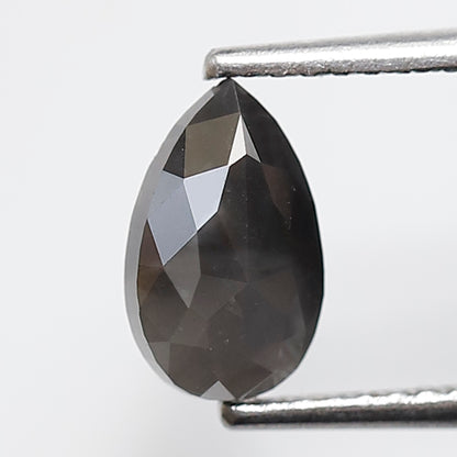 1.19 Ct Pear Shape Natural Loose Diamond 8 MM Grey Black Color Salt and Pepper Diamond