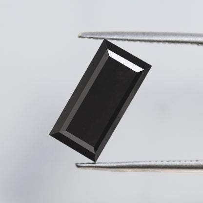 Baguette Cut 3.11 Ct Black Diamond, Natural Treated Loose Diamond, 12 x 6 mm for Wedding Band