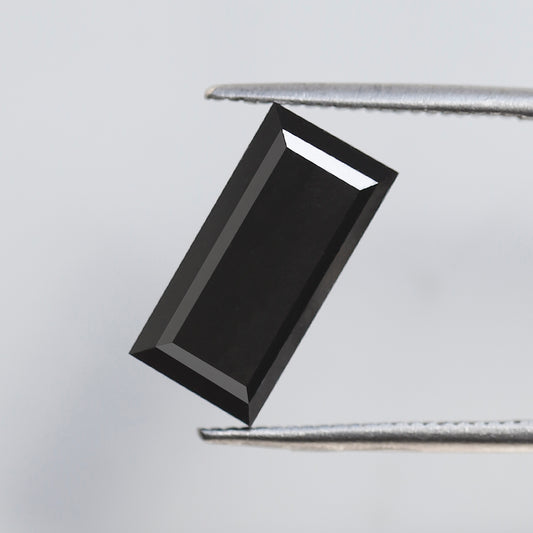 Baguette Cut 3.11 Ct Black Diamond, Natural Treated Loose Diamond, 12 x 6 mm for Wedding Band